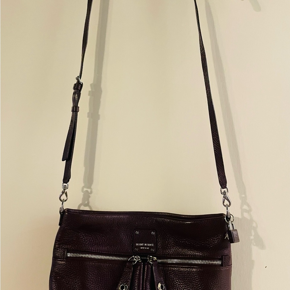 Henri Bendel Oxblood Leather Jetsetter Crossbody Bag with Adjustable Strap